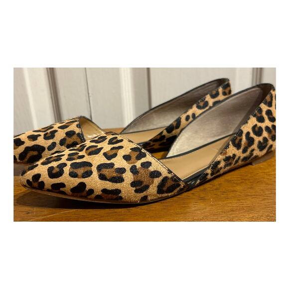 J. Crew Zoe Calf Hair D'Orsay Cheetah Pointed Flats - Picture 3 of 8